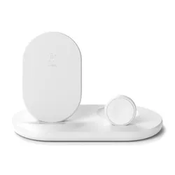 cumpără Încărcător wireless Belkin WIZ001VFWH 3 in 1 Wireless Pad/Stand/Apple Watch White în Chișinău 