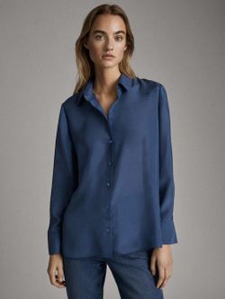Блуза Massimo Dutti Синий 5123/517/427