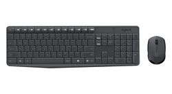 Wireless Keyboard & Mouse Logitech MK235, Low-profile, Spill-resistant, FN key, 2xAAA/1xAA, Grey