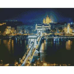 купить Картина по номерам Strateg FA40073 Mosaica cu diamante Ночной мост в Кишинёве 
