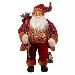 купить Новогодний декор Promstore 20074 Mos Crăciun, 90cm, Red&Gold cu cadouri si felinar в Кишинёве 