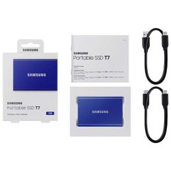 1.0TB (USB3.2/Type-C) Samsung Portable SSD T7 , Blue (85x57x8mm, 58g, R/W:1050/1000MB/s)