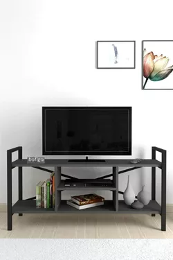 cumpără Comodă TV Nex Home Comoda, cadru metalic, 120x36,5x62,5 cm, Antracit (11-01-08) în Chișinău 