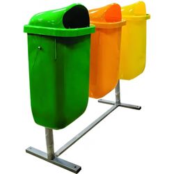 cumpără Coș de gunoi Hydro S Set 3 urne stradale pe carcasa, 3x50L, verde, orange, galben 8001256 în Chișinău 