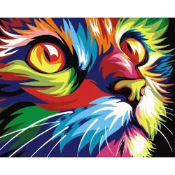 cumpără Tablou pe numere Richi (03680) Pisica colorata 40x50 în Chișinău 