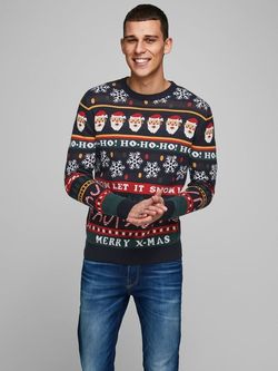 Трикотаж JACK&JONES Темно синий с принтом jack&jones 12163066