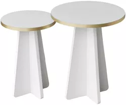 купить Журнальный столик Trendy Грибной 2, золотой, белый, набор в Кишинёве 