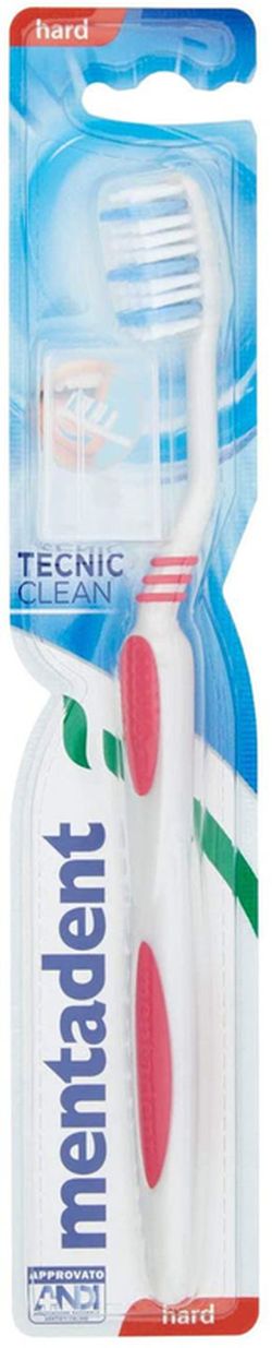 Жесткая зубная щетка Mentadent Tecnic Clean, 1шт