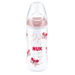 Biberon NUK FC cu tetina din silicon 300 ml (0-6 luni) roz