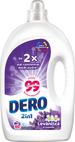 Жидкое моющее средство Dero 2в1 Лаванда и Жасмин, 3л.