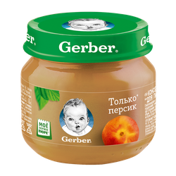Пюре Gerber персик, с 4 месяцев, 80г
