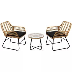 cumpără Mobilier pentru grădină GardenLine ABI3392 Light Brown/Black în Chișinău 