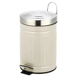купить Урна для мусора Bisk 07519 cu pedala 3L SKANDI bej - capac crom в Кишинёве 