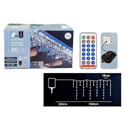 купить Гирлянда Promstore 56480 Luminite de Craciun Țurțuri, 480LED + panou solar, telecom., timer, USB, alb-rece в Кишинёве 