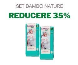1 Set 2 pachete Scutece-chiloțel Bambo Nature 4, 7-14 kg, 40 buc