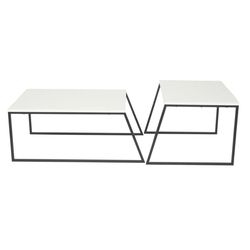 cumpără Măsuţă cafea Trendy Pal Orta Sehpa, Alb 88x45x55cm, set în Chișinău 