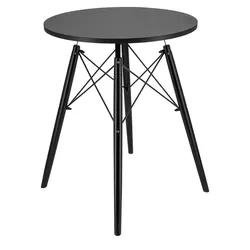 cumpără Mobilier pentru grădină Jumi CM-354166 Masa rotunda MDF, 60x60x74cm, stil scandinav, Negru/Negru în Chișinău 