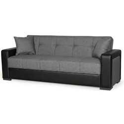купить Диван Trendy Marmaris, extensibila cu lada de depozitare, 215x80x80cm, Gri/Negru в Кишинёве 