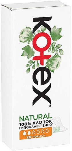 Прокладки ежедневные Kotex Natural Normal 20 шт