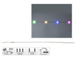 Огни новогодние "Нить" 180LED разноцвет, 13.5m прозр кабель