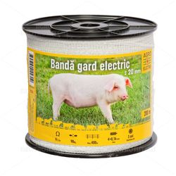 Bandă gard electric – 20 mm – 200 m – 90 kg – 9 Ω/m