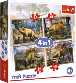 купить Головоломка Trefl R25E /19/20 (34383) 4 в 1 Интересные динозавры в Кишинёве 