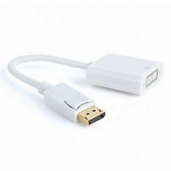 Cable  DP to DVI 0.1m, Cablexpert, "A-DPM-DVIF-002-W", White