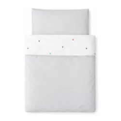 cumpără Lenjerie de pat pentru copii Veres VR 153.1.25 Бело-серая с сердечками (90x110/40x60) (3ед.) în Chișinău 