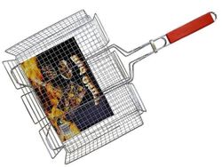 Решетка для гриля BBQ 35X43X5cm, с деревянной ручкой