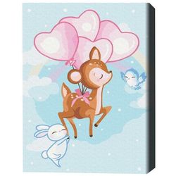 купить Картина по номерам BrushMe KBS0097FC 30x40 сm (fără cutie) Prietenii micului cerb в Кишинёве 