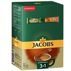 Cafea instant Jacobs Caramel 3in1, 24 plicuri