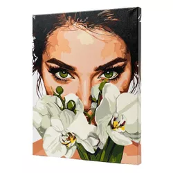 cumpără Tablou pe numere Ideyka KHO8596 40x50cm Eco, Poezie colorata: Orhidee în Chișinău 