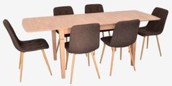 купить Комплект стол и стулья Evelin di Costacurta стол HV-27V Light Brown + 6 стульев YTC-080Wo, BJORN-45 (Dark brown) в Кишинёве 