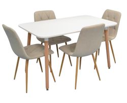 cumpără Set masă și scaune Evelin di Costacurta стол DT-405-1WO + 4 стула YTC-080Wo Light beige în Chișinău 