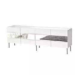 cumpără Comodă TV Trendy Leon, Alb, Argintiu în Chișinău 