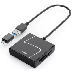 купить Кардридер Hama 200148 USB Card Reader, USB-A, with USB-C Adapter, USB 3.2 Gen1, SD/micro-SD/CF/MS в Кишинёве 