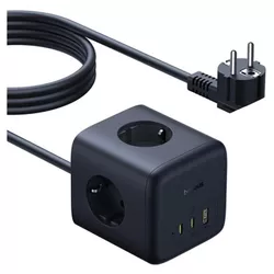купить Фильтр электрический Baseus E00082100123-00 3AC+1*USB-A+1*Type-C 1,5M, EnerFill FA11, Cosmic Black в Кишинёве 