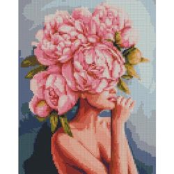 купить Картина по номерам Strateg HX415 Алмазная мозайка Волосы цветы 30x40 в Кишинёве 