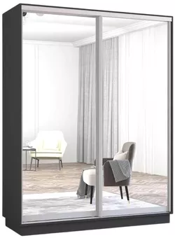 купить Шкаф Mobildor-Lux Fox uși glisante din oglinzi (180x60x210H cm) Anthracite в Кишинёве 