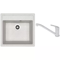 cumpără Chiuvetă bucătărie cu bateria Dr.Gans Nika 570 + SanDonna F 1066 gri în Chișinău 