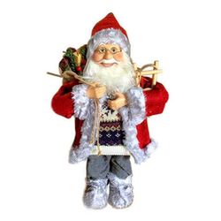 купить Новогодний декор Promstore 02536 Дед Мороз в красной шубе с санками 30cm в Кишинёве 