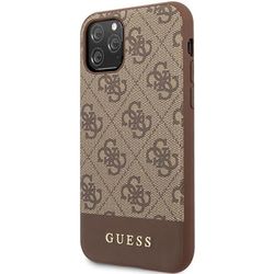 купить Чехол для смартфона CG Mobile GLBR Guess 4G Stripe Cover for iPhone 11 Pro Max Brown (EU Blister) в Кишинёве 