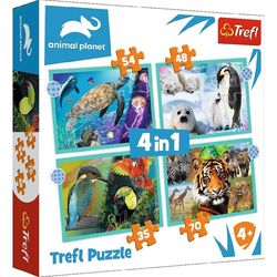 cumpără Puzzle Trefl 34382 Puzzles 4in1 Discovery Animal Planet în Chișinău 