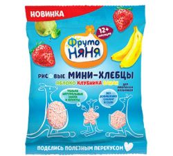 Prajituri de orez ФрутоНяня mar-capsuna-banane (12+ luni) 30 g