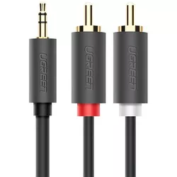 cumpără Adaptor pentru AV Ugreen 10511 Cable Audio/AUX 3.5mm Male to 2xRCA Male 1.5M | AV102, Gray în Chișinău 