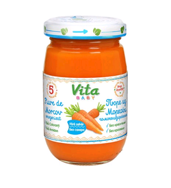 Vita Baby пюре морковь, 4+мес. 180г