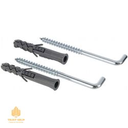 Дюбель для крепление 10/6x75 c винтом, крючок с прямым углом PX10