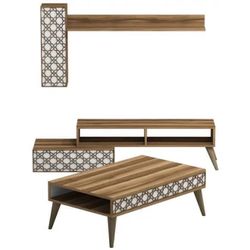 купить Стенка Trendy Planeta Орех, Белый (комплект мебели для гостиной) (GTR001258) в Кишинёве 