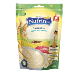 Каша из 5 злаков безмолочная Nutrino с яблоками и бананами (6+ мес) 200 г