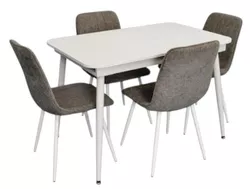 cumpără Set masă și scaune Evelin di Costacurta стол DT-531R Wh + 4 стула YTC-078Wh UF885-14 (Grey) în Chișinău 